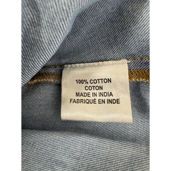 MISA LOS ANGELES Denim Off Shoulder Smocked Waist Midi Dress Blue Size s/m - Picture 10 of 10